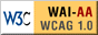 Logotipo de acreditación del cumplimiento de las pautas nivel AA del w3c